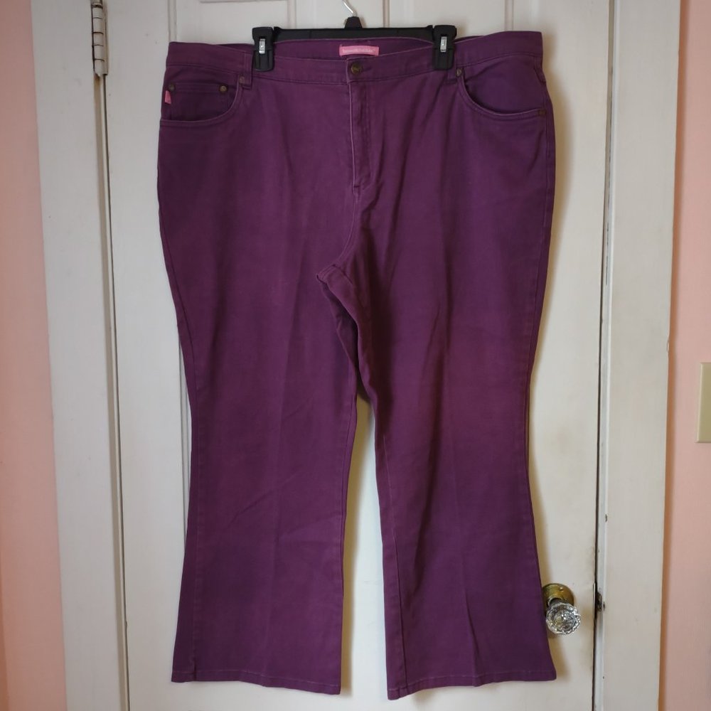 Purple Woman Within Straight Leg Jeans Size 24WP
